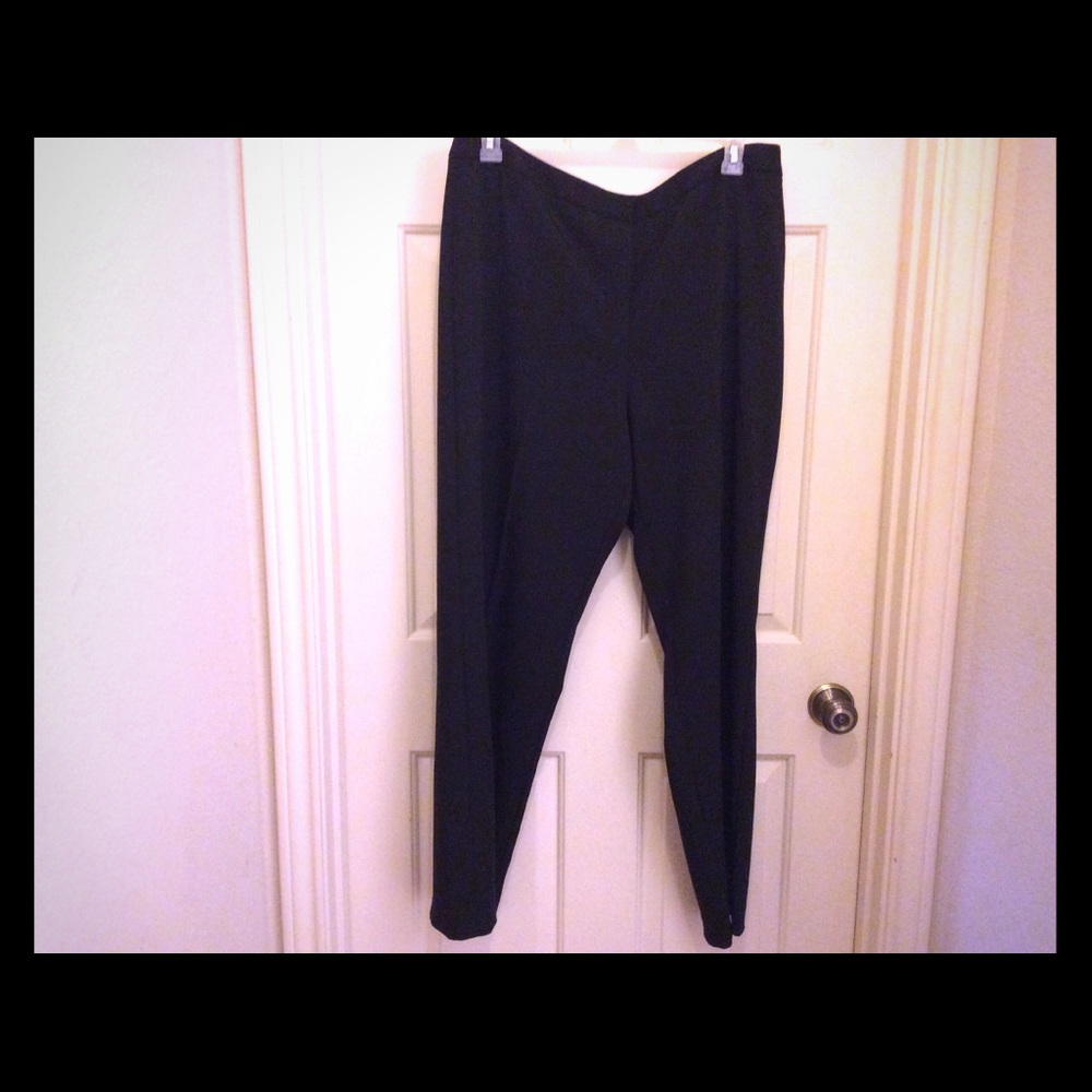 K. C. Spencer 18 black stripe pants poly spand